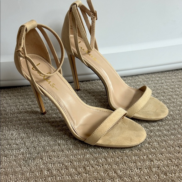 Lulu's Nude Strappy Heels - Picture 1 of 5